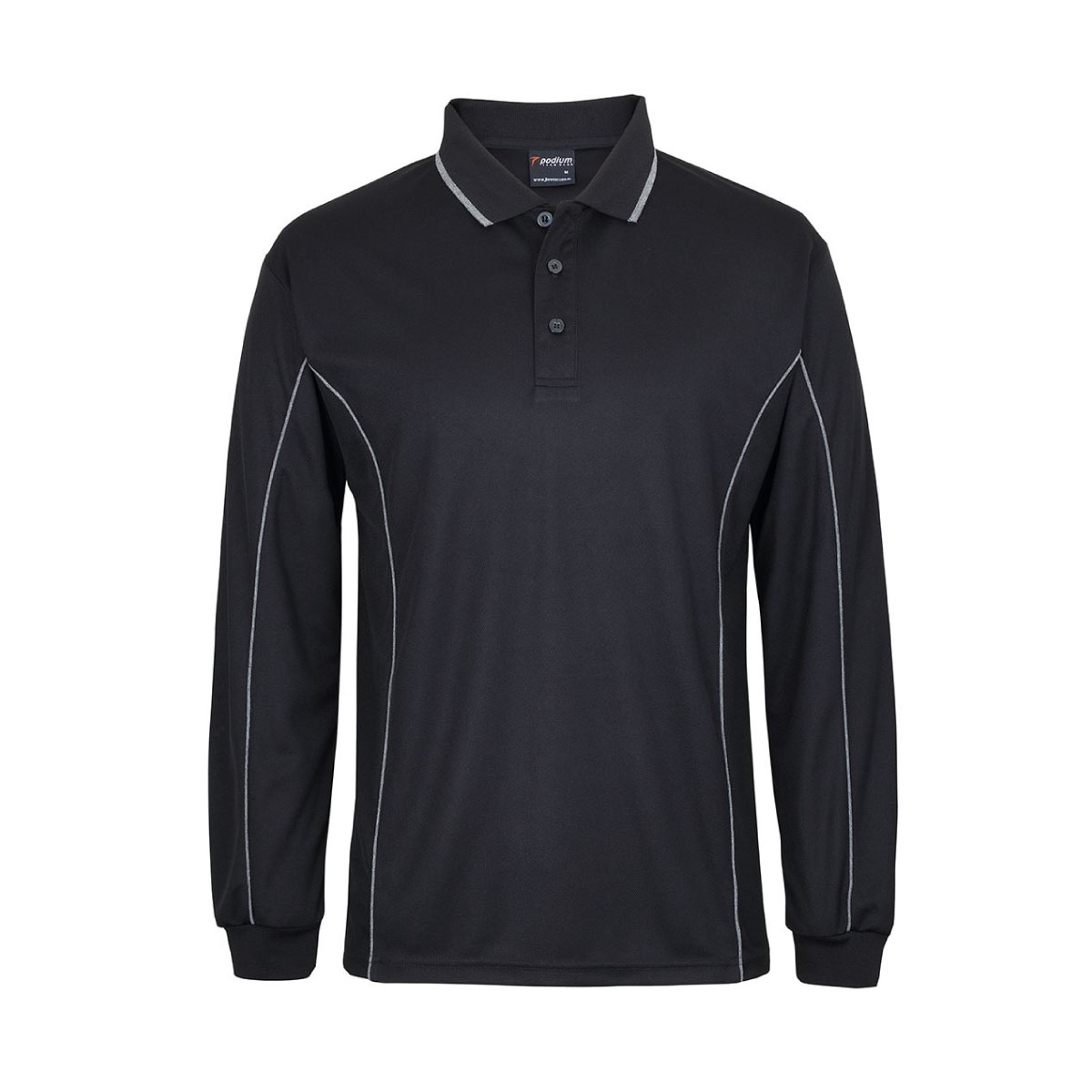 Long Sleeve Piping Polo Mens